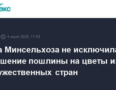 Россия может снова повысить пошлину на цветы из недружественных стран