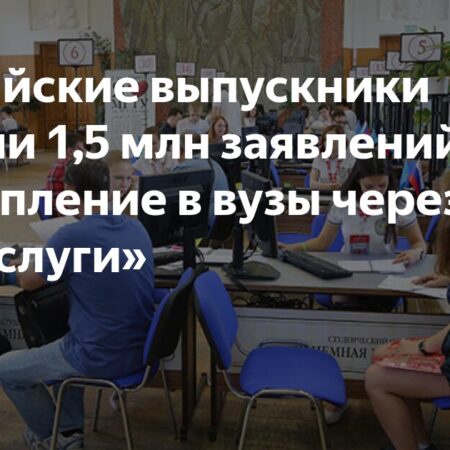 Российские выпускники подали 1,5 млн заявлений на поступление в вузы через «Госуслуги»