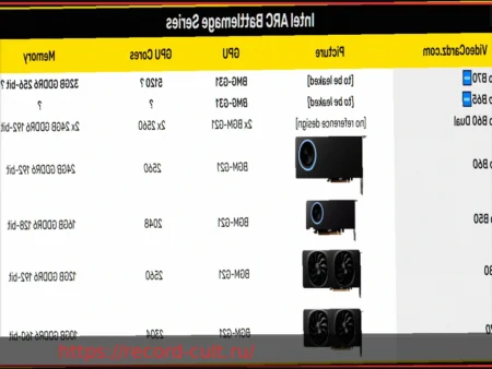 Характеристики GPU Intel BMG-G31: 368 мм² и 27,7 миллиарда транзисторов